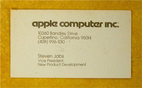 Mẫu card visit của Steve Jobs